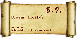 Blaser Ildikó névjegykártya